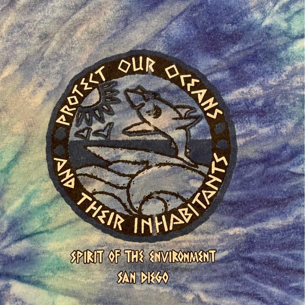 Tie dye Protect our oceans tee shirt XL